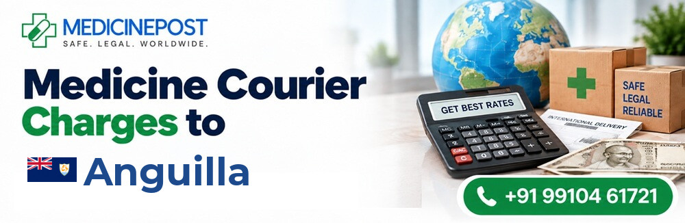 Medicine courier charges from India to Anguilla — indicative rates in INR