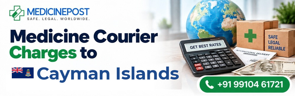 Medicine courier charges from India to Cayman Islands — indicative rates in INR