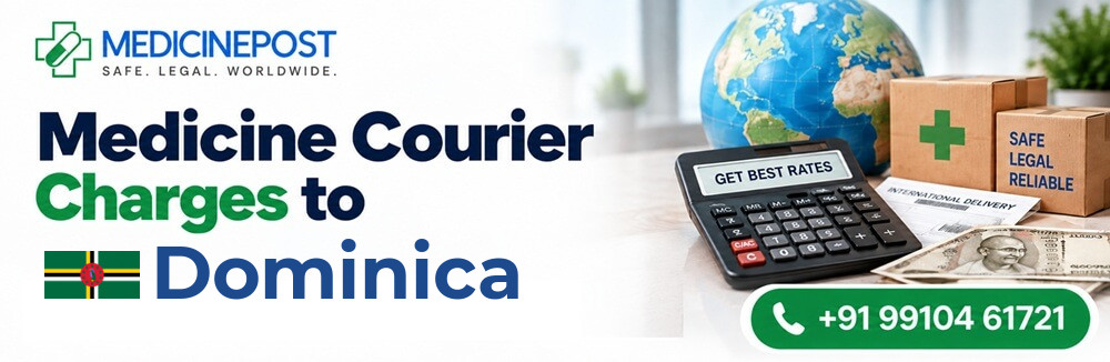 Medicine courier charges from India to Dominica — indicative rates in INR