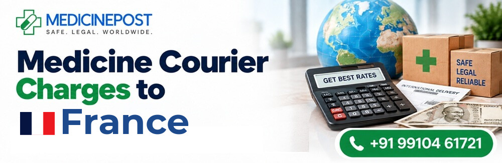 Medicine courier charges from India to France — indicative rates in INR