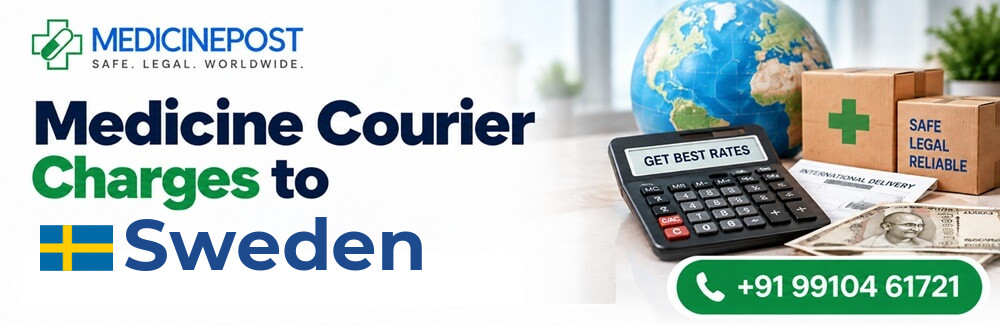Medicine courier charges from India to Sweden — indicative rates in INR