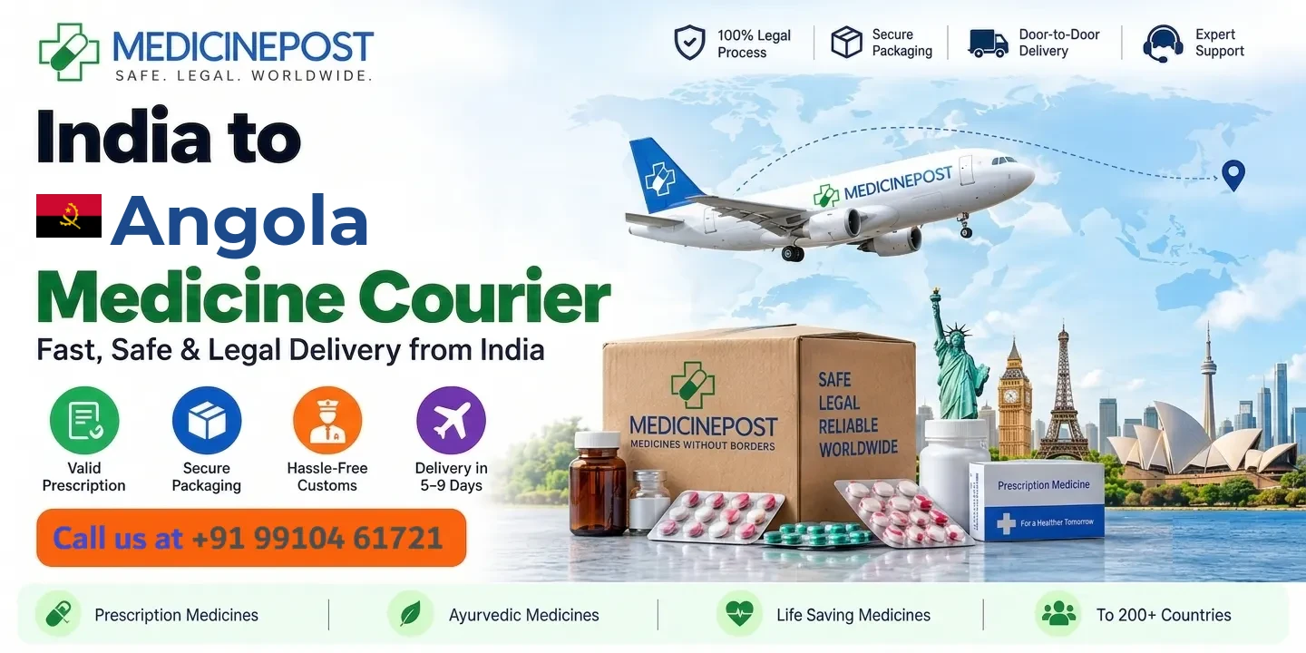 Medicine courier from India to Angola — prescription, Ayurvedic and cold-chain medicines with legal doorstep delivery