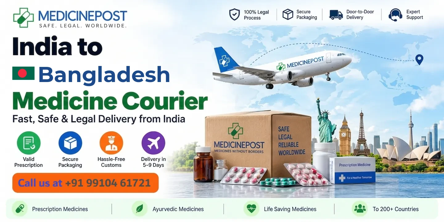 Medicine courier from India to Bangladesh — prescription, Ayurvedic and cold-chain medicines with legal doorstep delivery