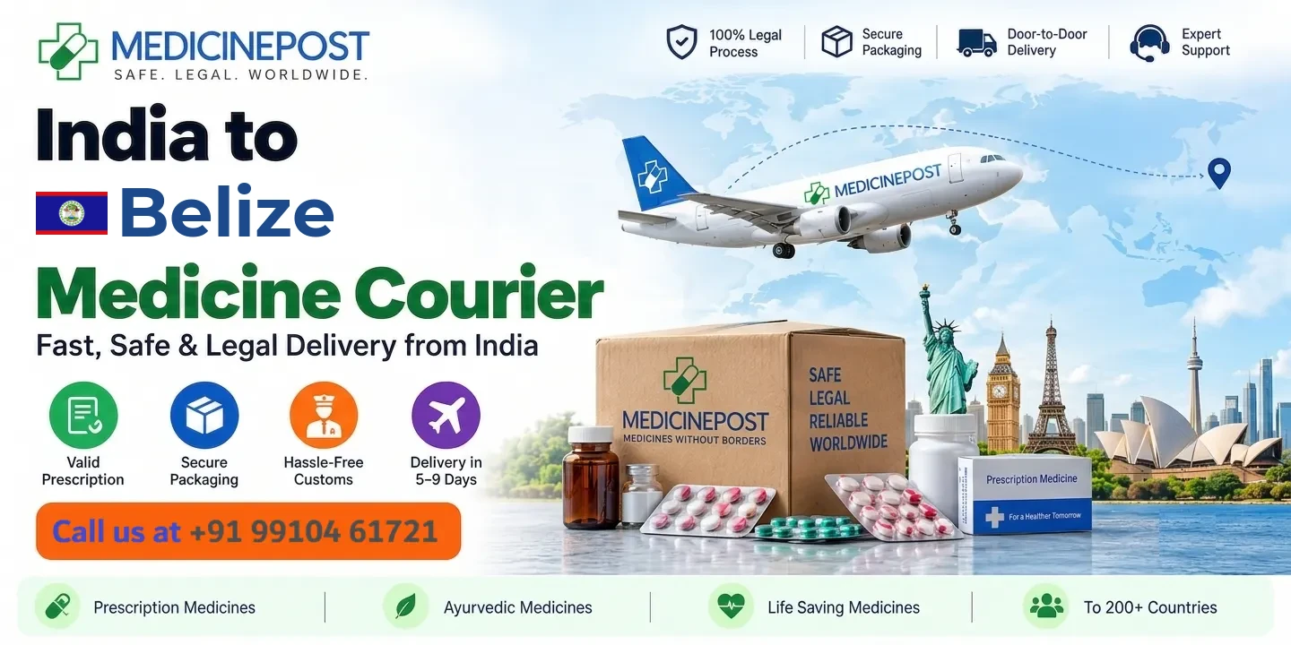 Medicine courier from India to Belize — prescription, Ayurvedic and cold-chain medicines with legal doorstep delivery