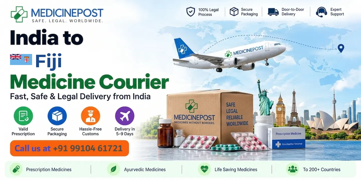 Medicine courier from India to Fiji — prescription, Ayurvedic and cold-chain medicines with legal doorstep delivery