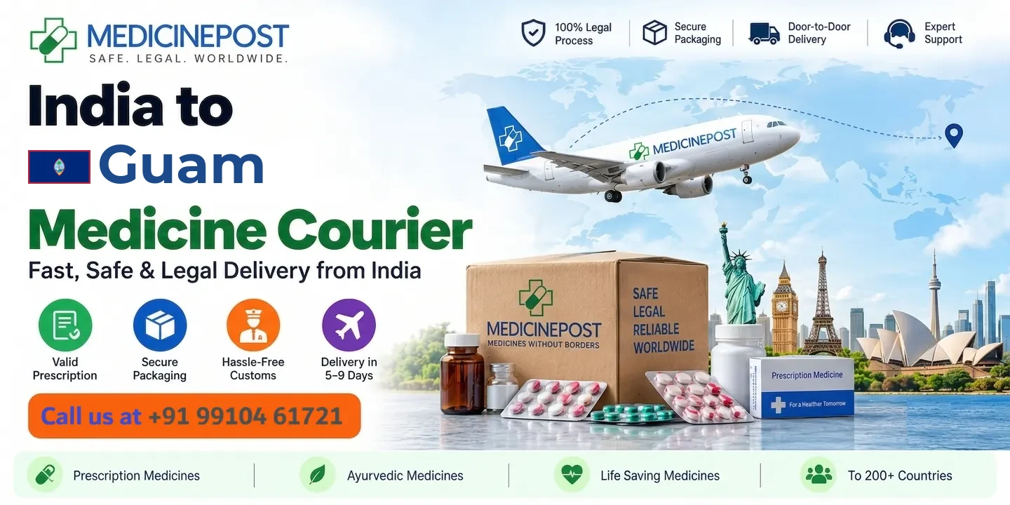 Medicine courier from India to Guam — prescription, Ayurvedic and cold-chain medicines with legal doorstep delivery