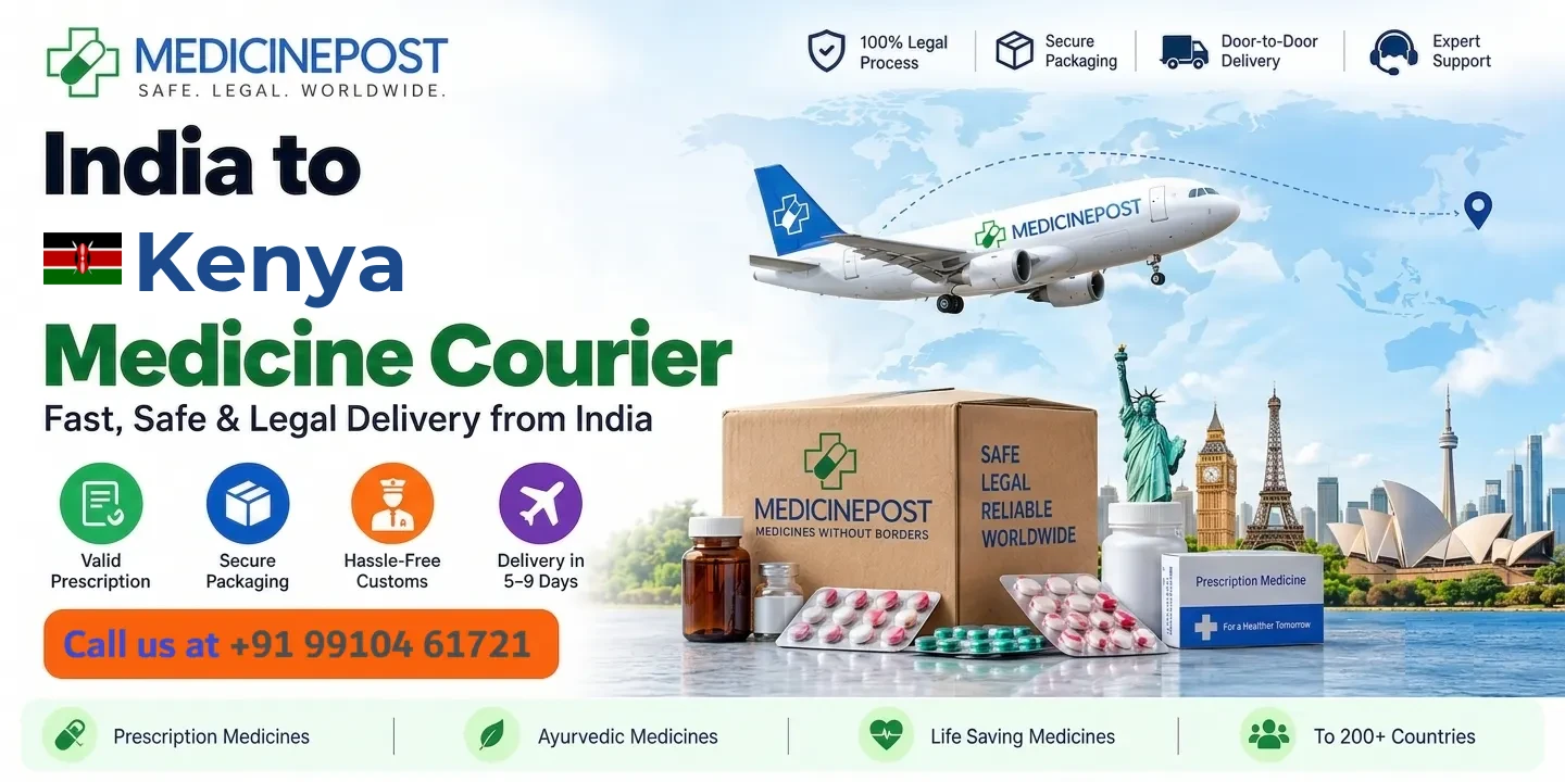 Medicine courier from India to Kenya — prescription, Ayurvedic and cold-chain medicines with legal doorstep delivery