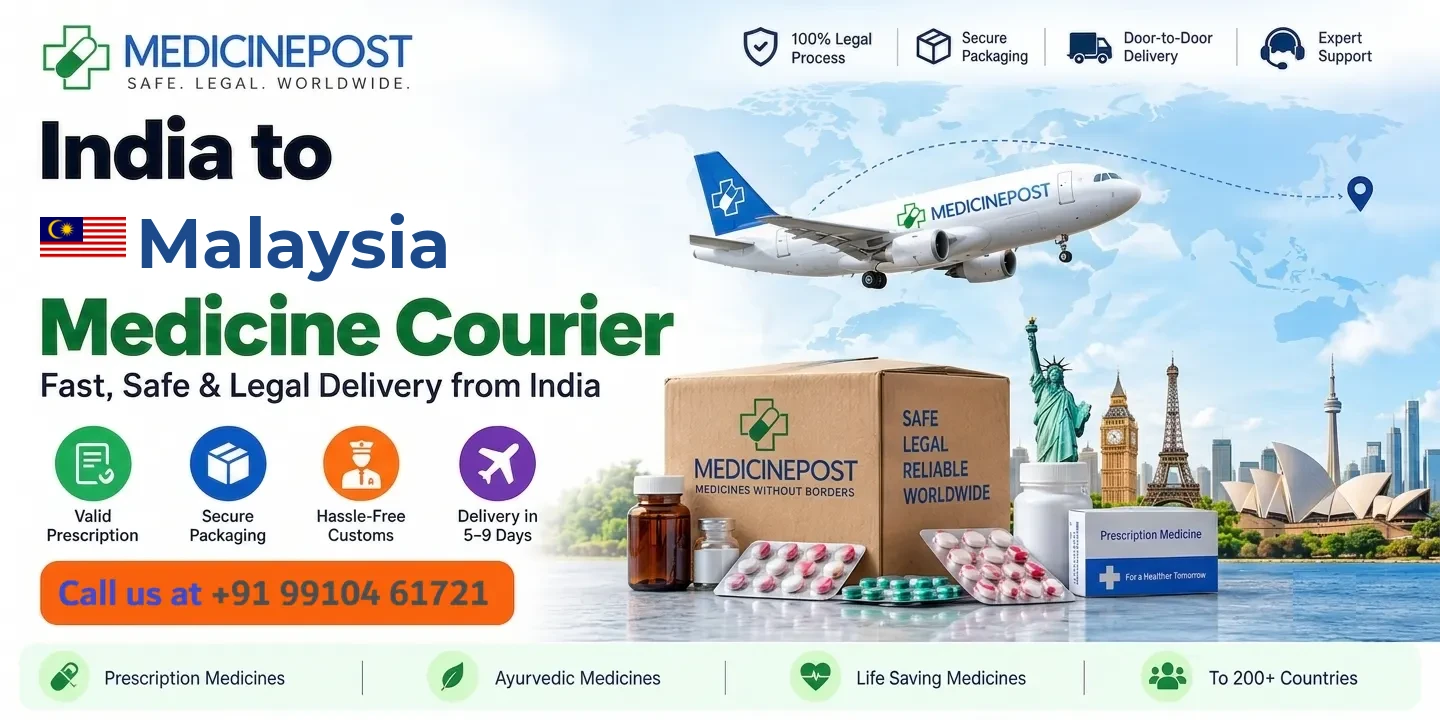 Medicine courier from India to Malaysia — prescription, Ayurvedic and cold-chain medicines with legal doorstep delivery