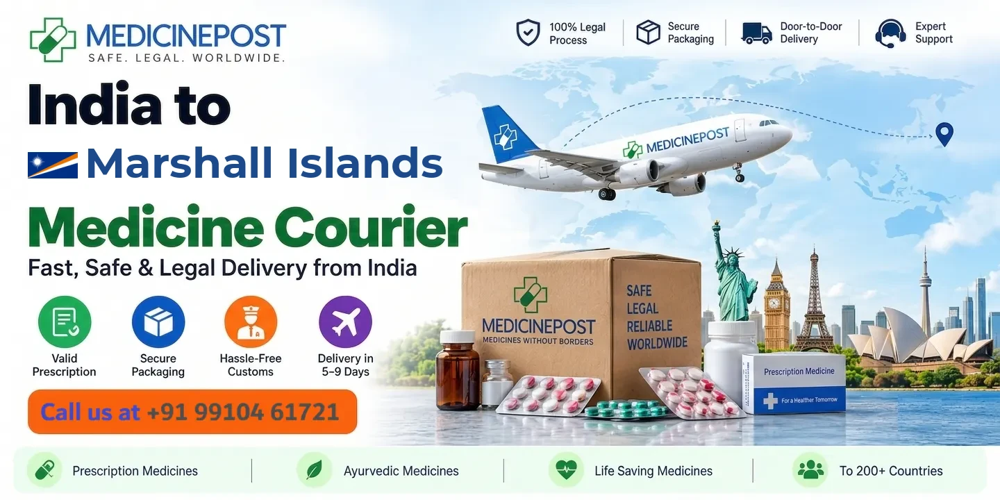 Medicine courier from India to Marshall Islands — prescription, Ayurvedic and cold-chain medicines with legal doorstep delivery