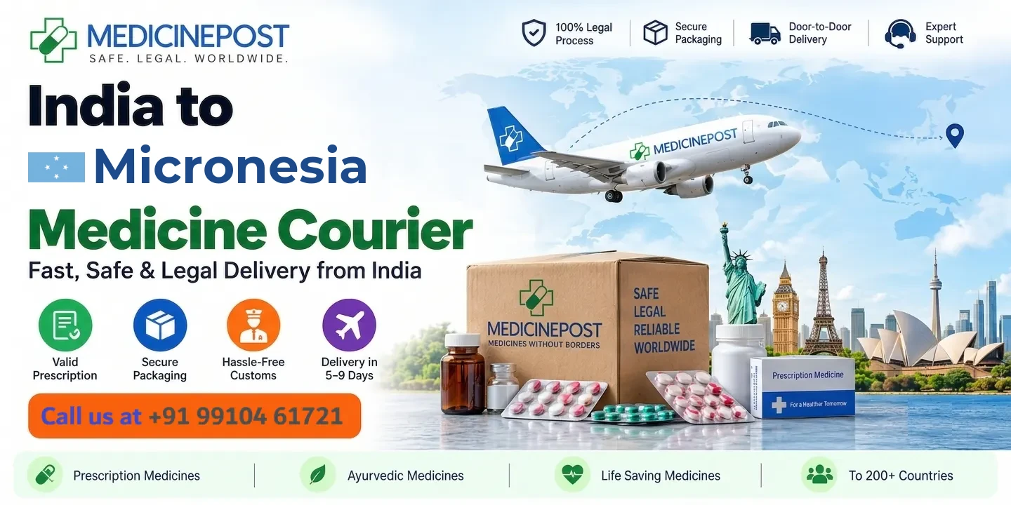 Medicine courier from India to Micronesia — prescription, Ayurvedic and cold-chain medicines with legal doorstep delivery