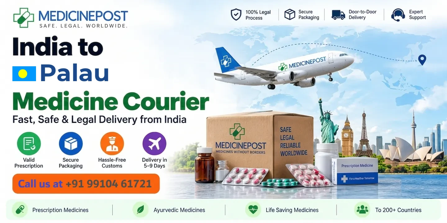 Medicine courier from India to Palau — prescription, Ayurvedic and cold-chain medicines with legal doorstep delivery