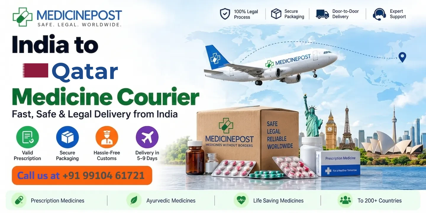 Medicine courier from India to Qatar — prescription, Ayurvedic and cold-chain medicines with legal doorstep delivery