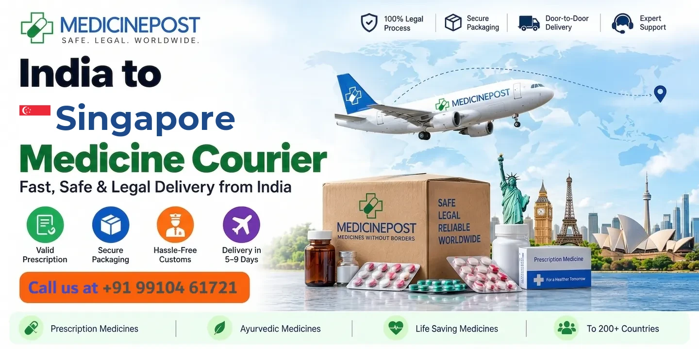 Medicine courier from India to Singapore — prescription, Ayurvedic and cold-chain medicines with legal doorstep delivery